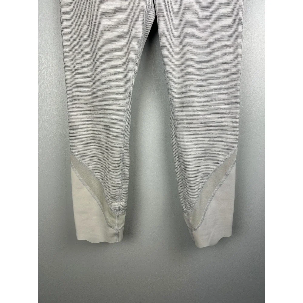 Lululemon Wunder Under High Rise Crop‎ Leggings Heathered Gray 8 Scallop Hem 24